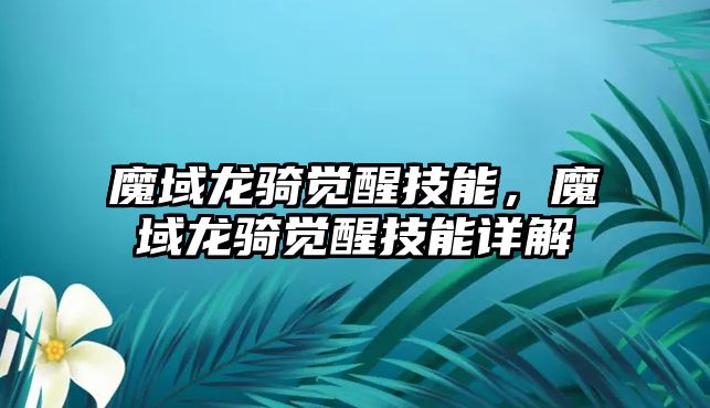 魔域龍騎覺醒技能，魔域龍騎覺醒技能詳解