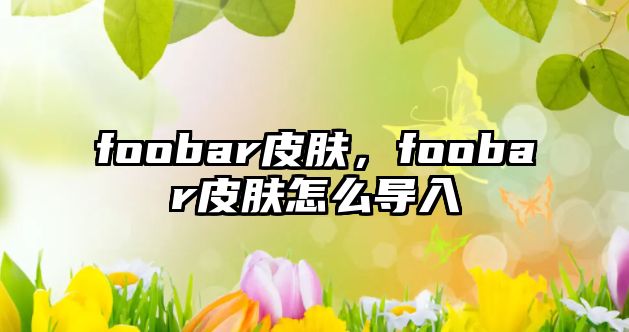 foobar皮膚，foobar皮膚怎么導入