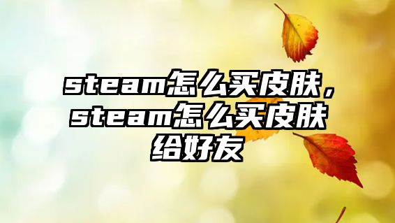 steam怎么買皮膚，steam怎么買皮膚給好友