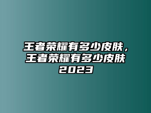 王者榮耀有多少皮膚，王者榮耀有多少皮膚2023