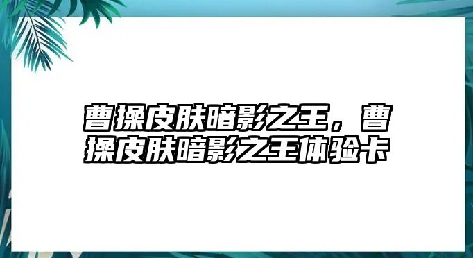 曹操皮膚暗影之王，曹操皮膚暗影之王體驗(yàn)卡