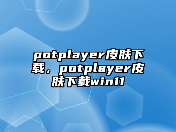 potplayer皮膚下載，potplayer皮膚下載win11