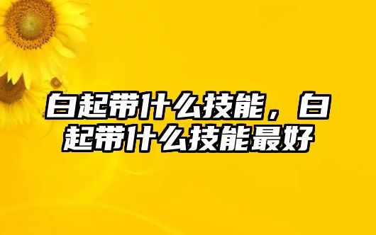 白起帶什么技能，白起帶什么技能最好