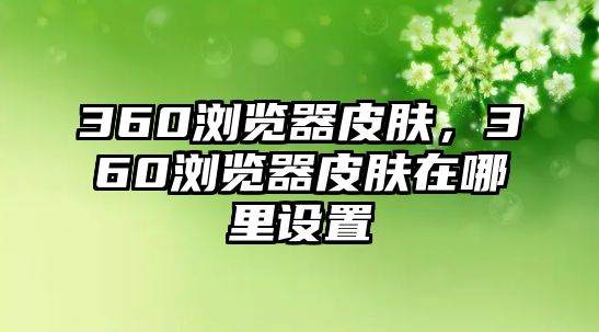 360瀏覽器皮膚，360瀏覽器皮膚在哪里設置