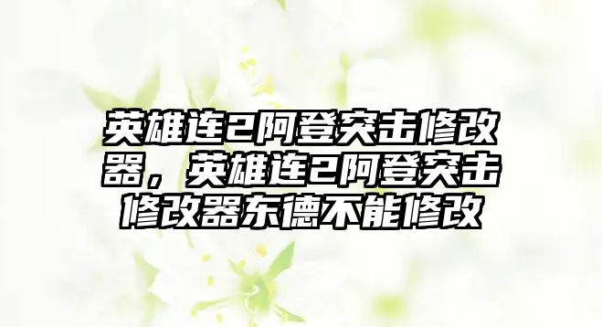 英雄連2阿登突擊修改器，英雄連2阿登突擊修改器東德不能修改