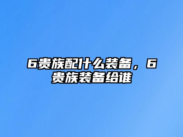 6貴族配什么裝備，6貴族裝備給誰