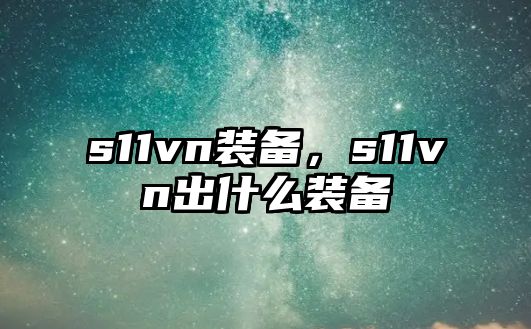 s11vn裝備，s11vn出什么裝備