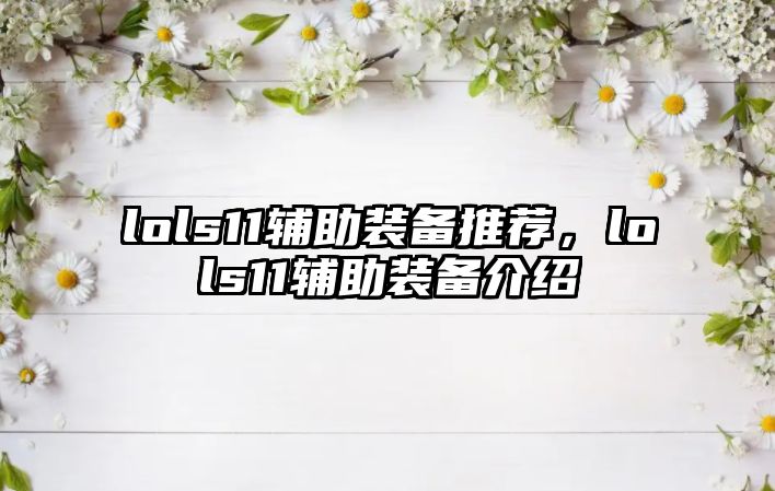 lols11輔助裝備推薦，lols11輔助裝備介紹