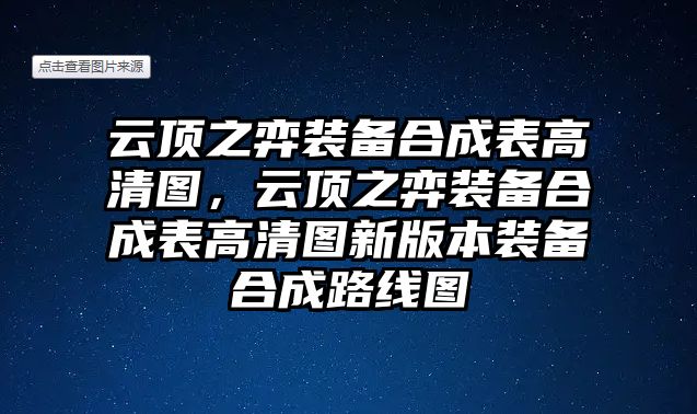 云頂之弈裝備合成表高清圖，云頂之弈裝備合成表高清圖新版本裝備合成路線圖