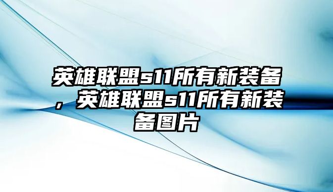 英雄聯(lián)盟s11所有新裝備，英雄聯(lián)盟s11所有新裝備圖片