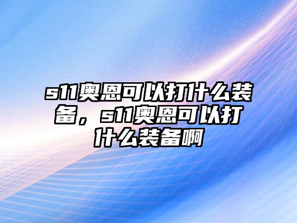 s11奧恩可以打什么裝備，s11奧恩可以打什么裝備啊