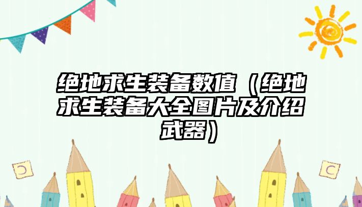 絕地求生裝備數(shù)值（絕地求生裝備大全圖片及介紹 武器）