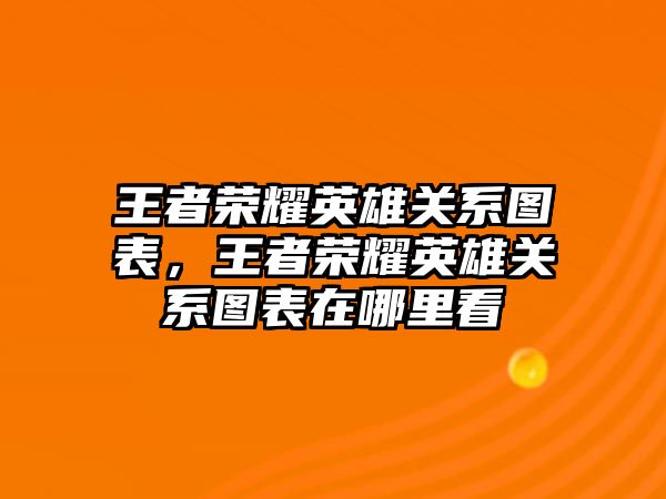 王者榮耀英雄關系圖表，王者榮耀英雄關系圖表在哪里看