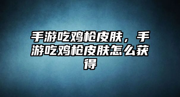 手游吃雞槍皮膚，手游吃雞槍皮膚怎么獲得