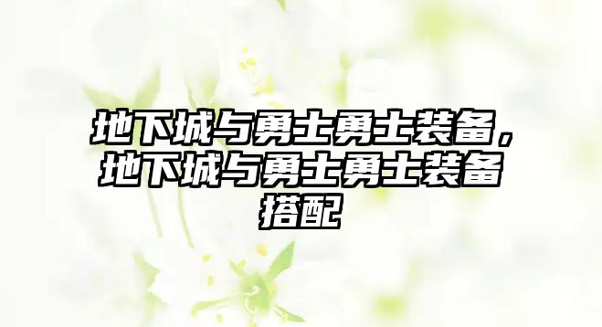 地下城與勇士勇士裝備，地下城與勇士勇士裝備搭配