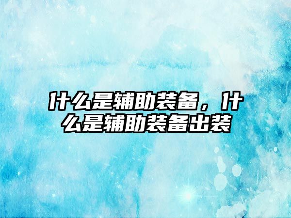 什么是輔助裝備，什么是輔助裝備出裝