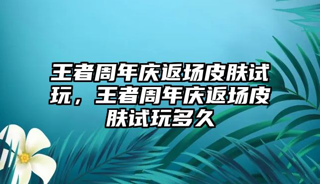 王者周年慶返場(chǎng)皮膚試玩，王者周年慶返場(chǎng)皮膚試玩多久