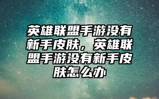 英雄聯盟手游沒有新手皮膚，英雄聯盟手游沒有新手皮膚怎么辦