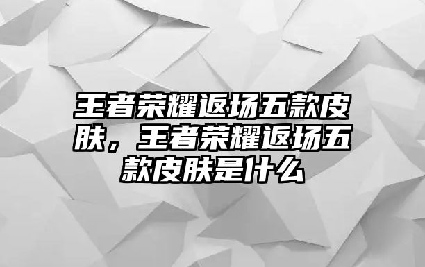 王者榮耀返場五款皮膚，王者榮耀返場五款皮膚是什么