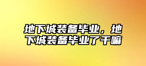 地下城裝備畢業，地下城裝備畢業了干嘛