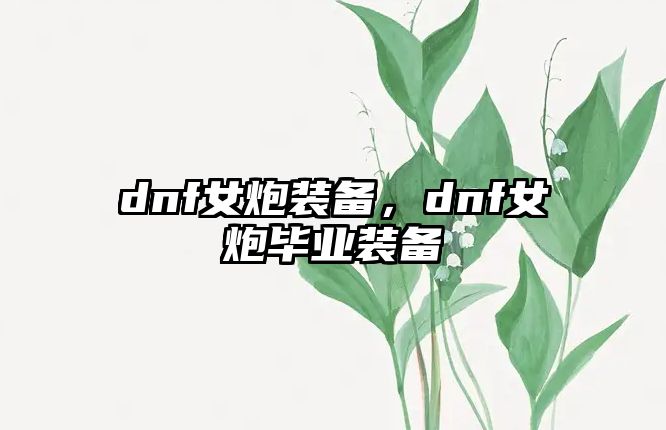 dnf女炮裝備，dnf女炮畢業裝備